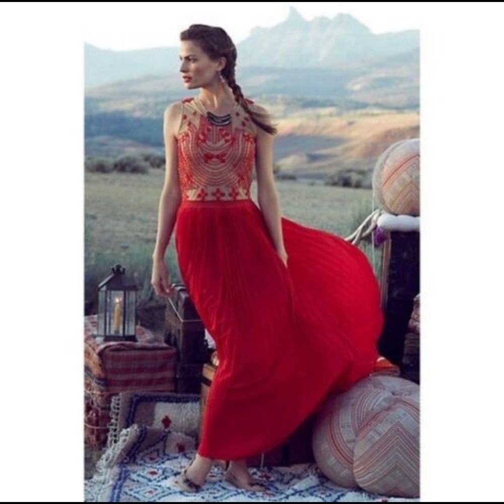 Rina Dhaka Rubied Dusk Dress Size 0 XS S anthro